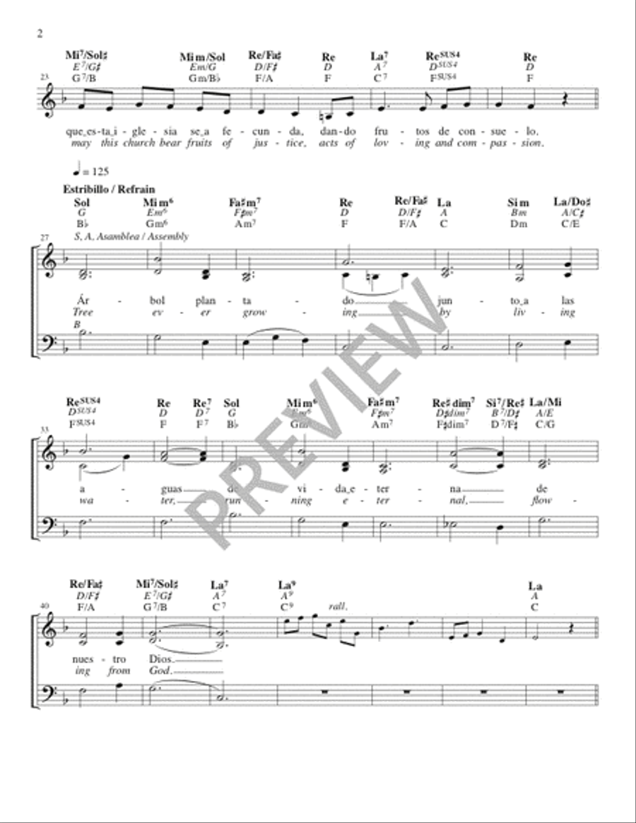 Que Esta Iglesia Sea Un Árbol / May This Church Be Like a Tree - Guitar edition Guitar scores gallery preview page 3