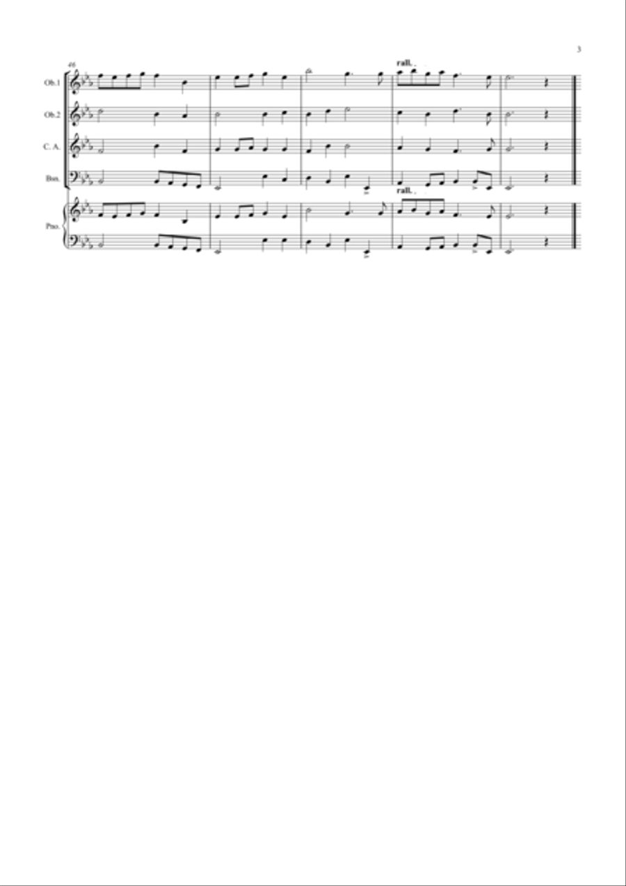 Prelude from Te Deum for Double Reed Quartet Bassoon scores gallery preview page 3