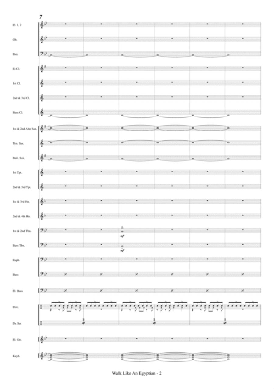 Walk Like An Egyptian Concert Band scores gallery preview page 4