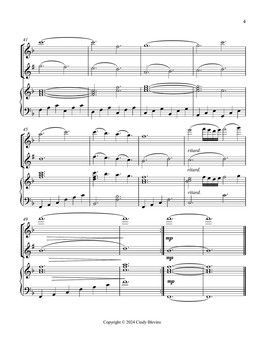 O Holy Night, for Flute, Clarinet and Piano Woodwind Duet scores gallery preview page 5