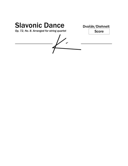 Dvorak: Slavonic Dance Op. 72, No. 8 - for string quartet (Score) image number null