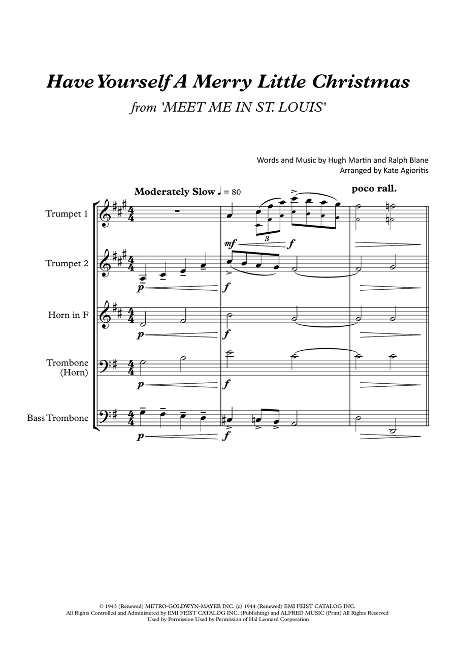Have Yourself A Merry Little Christmas from MEET ME IN ST. LOUIS Brass Quartet scores gallery preview page 2
