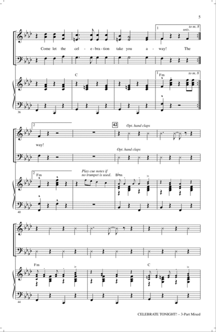 Celebrate Tonight! 3-Part scores gallery preview page 4