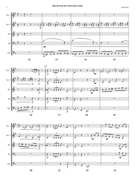 March from the Nutcracker Suite, arranged for Brass Quintet image number null