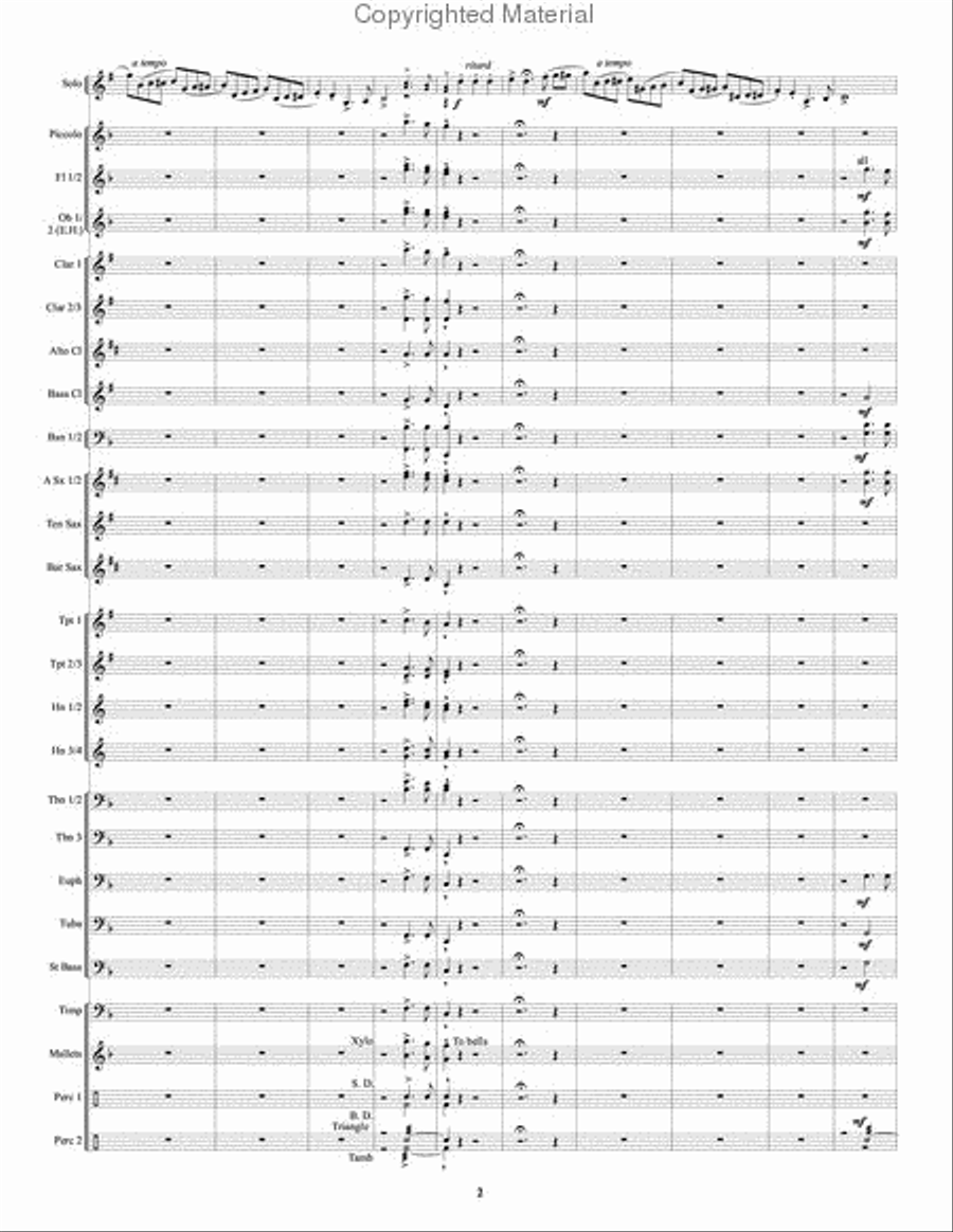 Yellow Rose of Texas Variations Concert Band scores gallery preview page 3