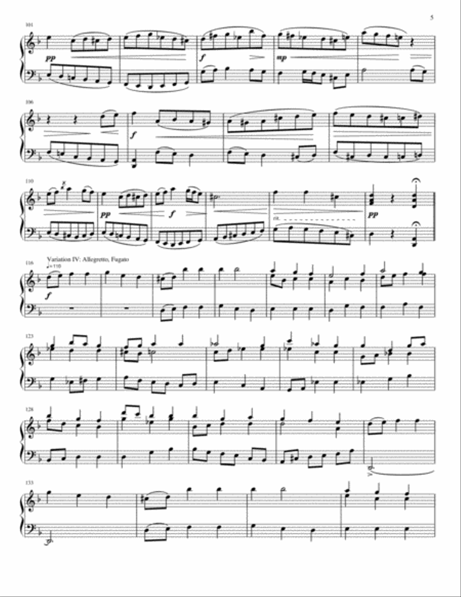 7 Variations on a Theme of Bruno Peres in D Major Op.1 Piano Solo scores gallery preview page 5