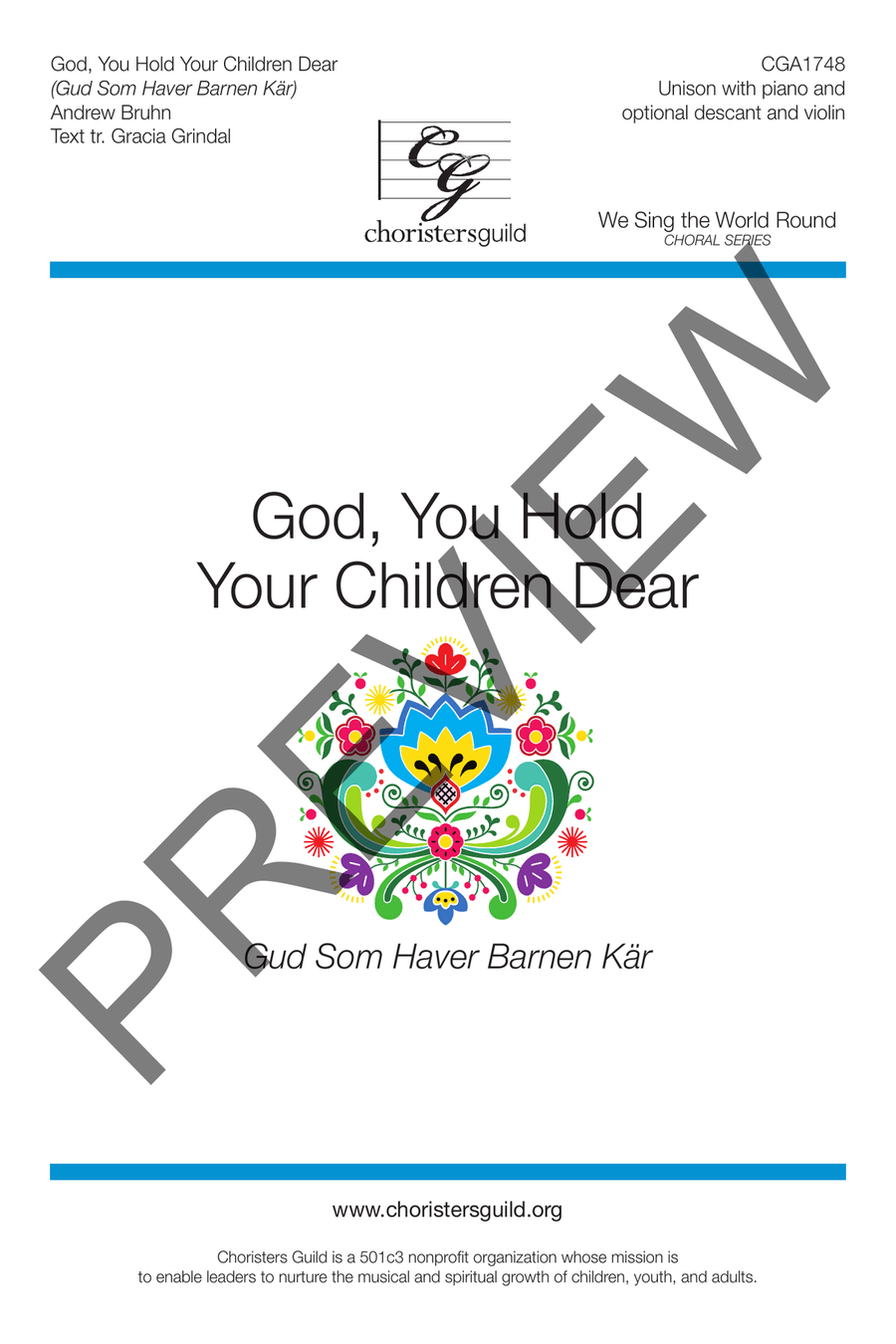 God, You Hold Your Children Dear [Gud Som Haver Barnen Kar] (Unison) Unison Choir scores gallery preview page 2