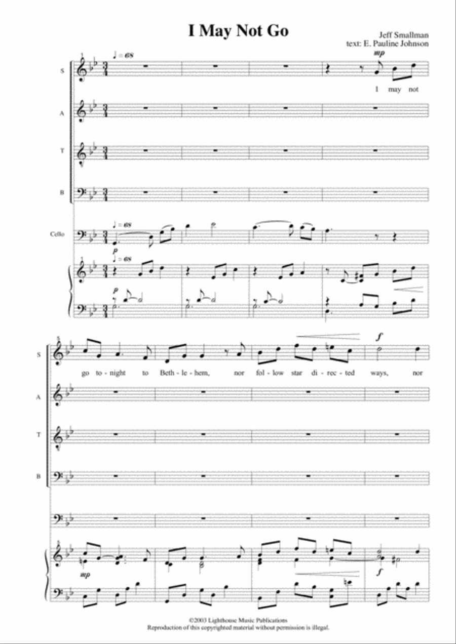 I May Not Go 4-Part scores gallery preview page 3