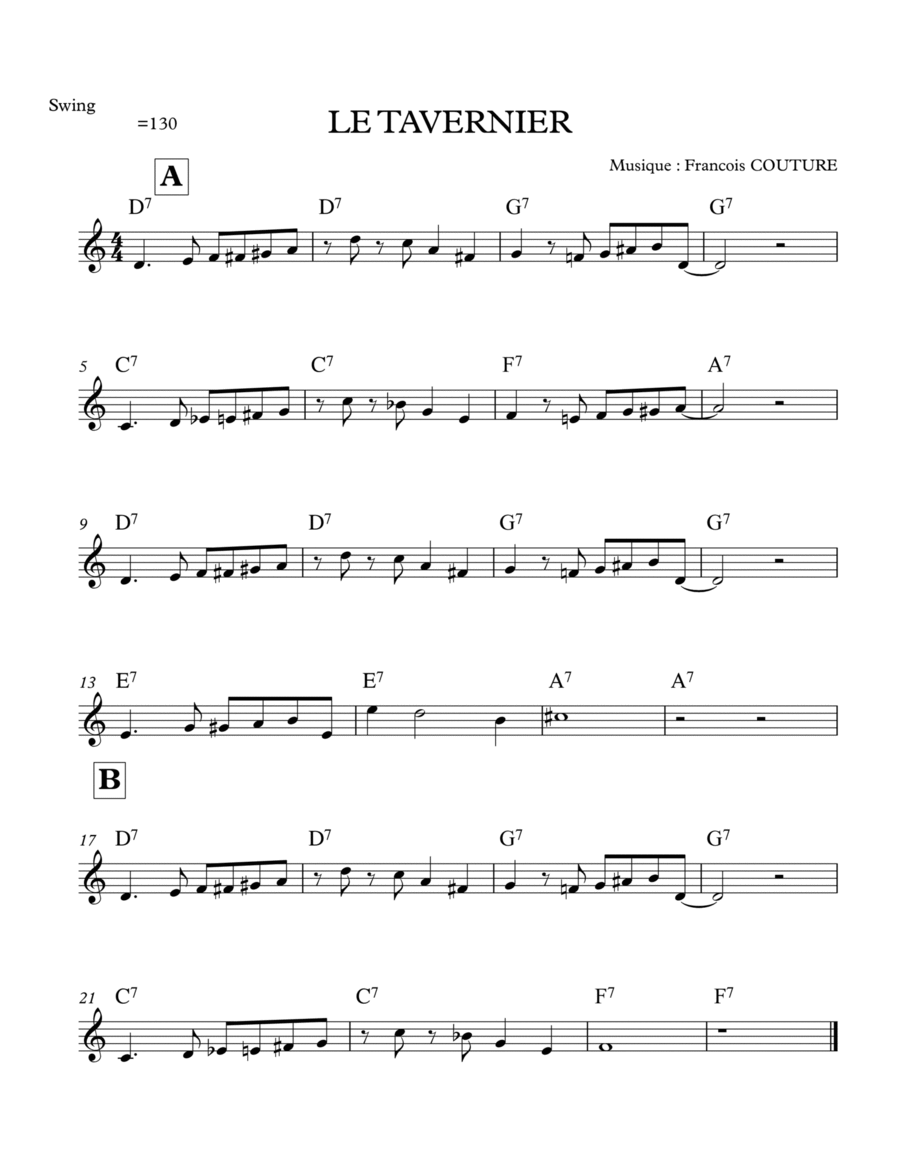 LE TAVERNIER Piano scores gallery preview page 1