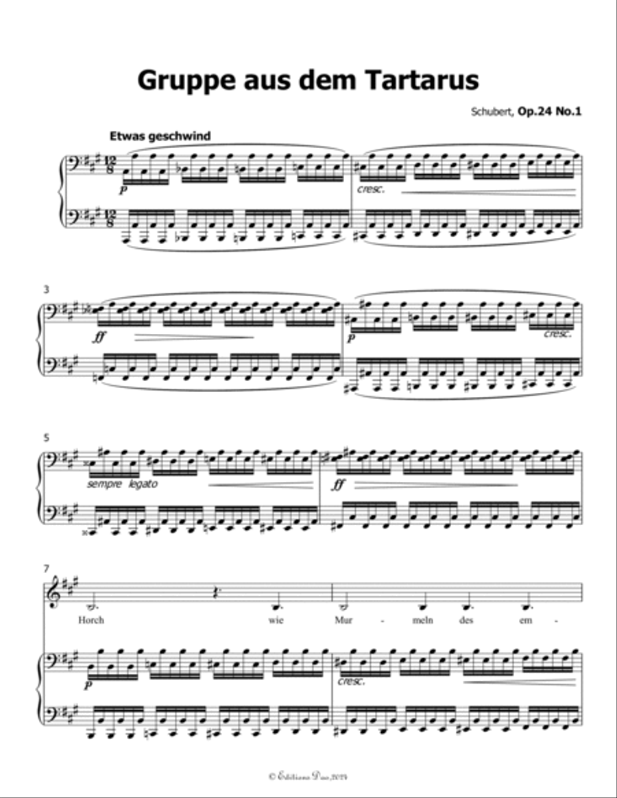 Gruppe aus dem Tartarus, by Schubert, Op.24 No.1, in A Major Voice scores gallery preview page 3