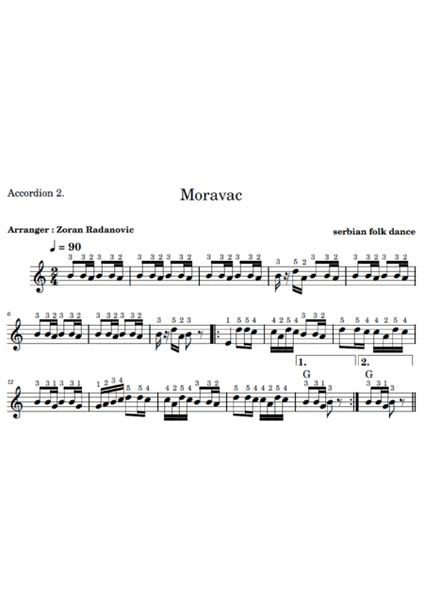 Moravac kolo - C major - for accordion duet image number null