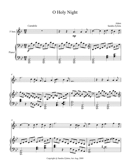 O Holy Night (treble F instrument solo) image number null