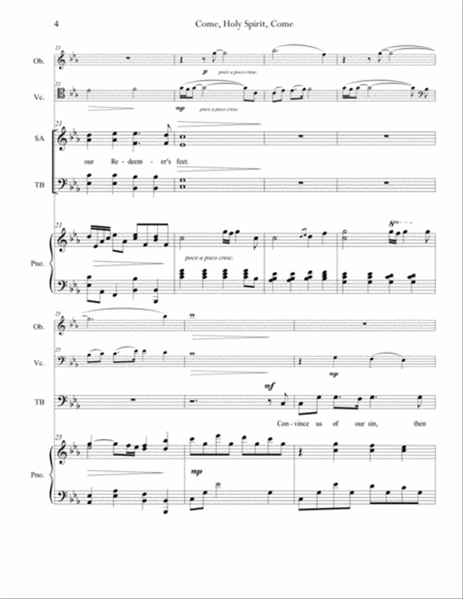 Come Holy Spirit, Come 4-Part scores gallery preview page 4
