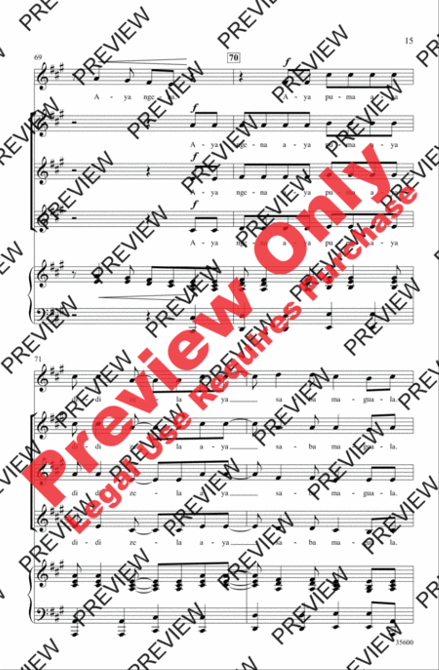 Aya Ngena Aya Ngena Women's Choir scores gallery preview page 15