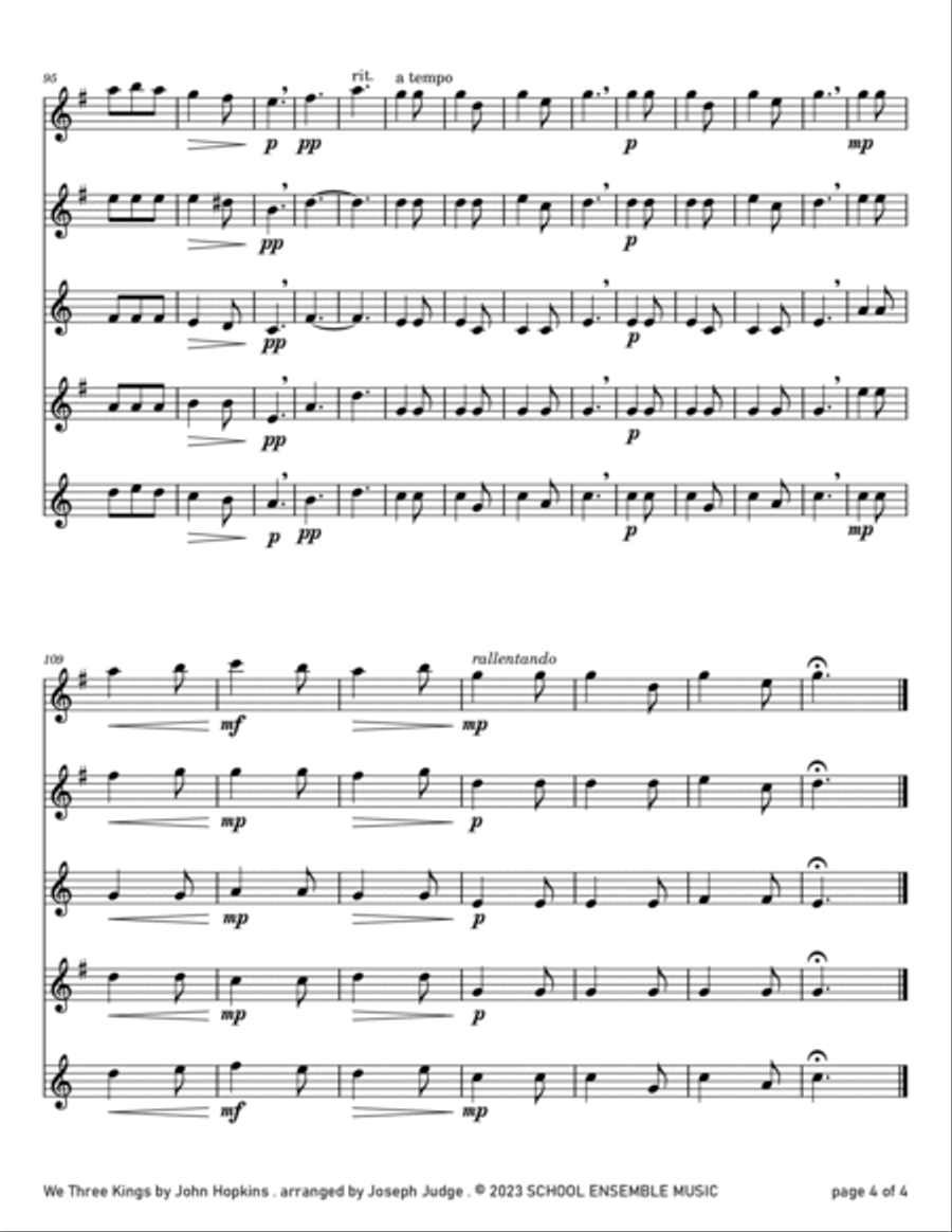 We Three Kings for Saxophone Quartet in Schools Saxophone Quartet scores gallery preview page 4
