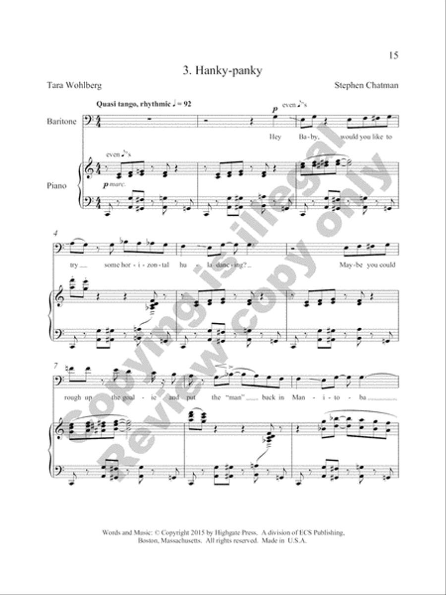 Five Love Songs for High Baritone Voice and Piano High Voice scores gallery preview page 28