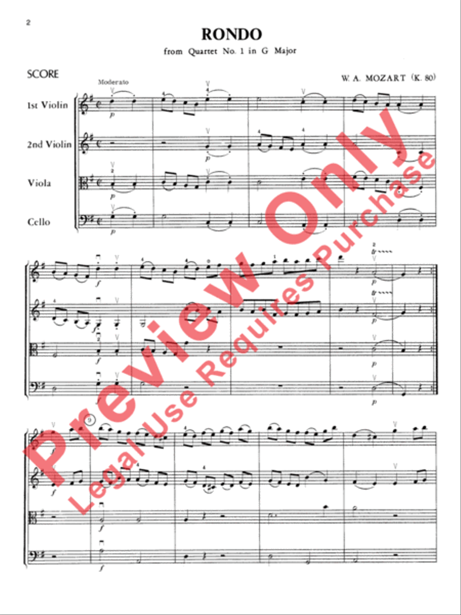 Mozart String Quartets String Quartet scores gallery preview page 3