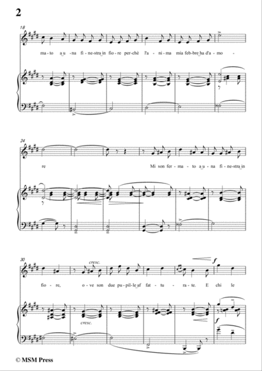 Tosti-Luna d'estate! In E Major,for Voice and Piano Voice Solo scores gallery preview page 4