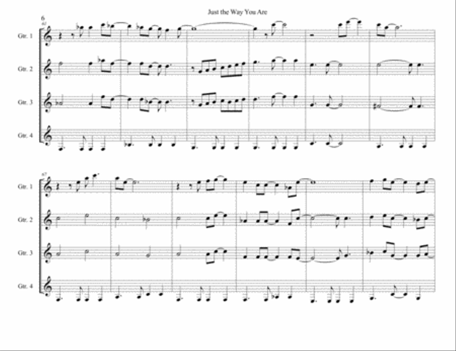 Just The Way You Are Electric Guitar scores gallery preview page 6