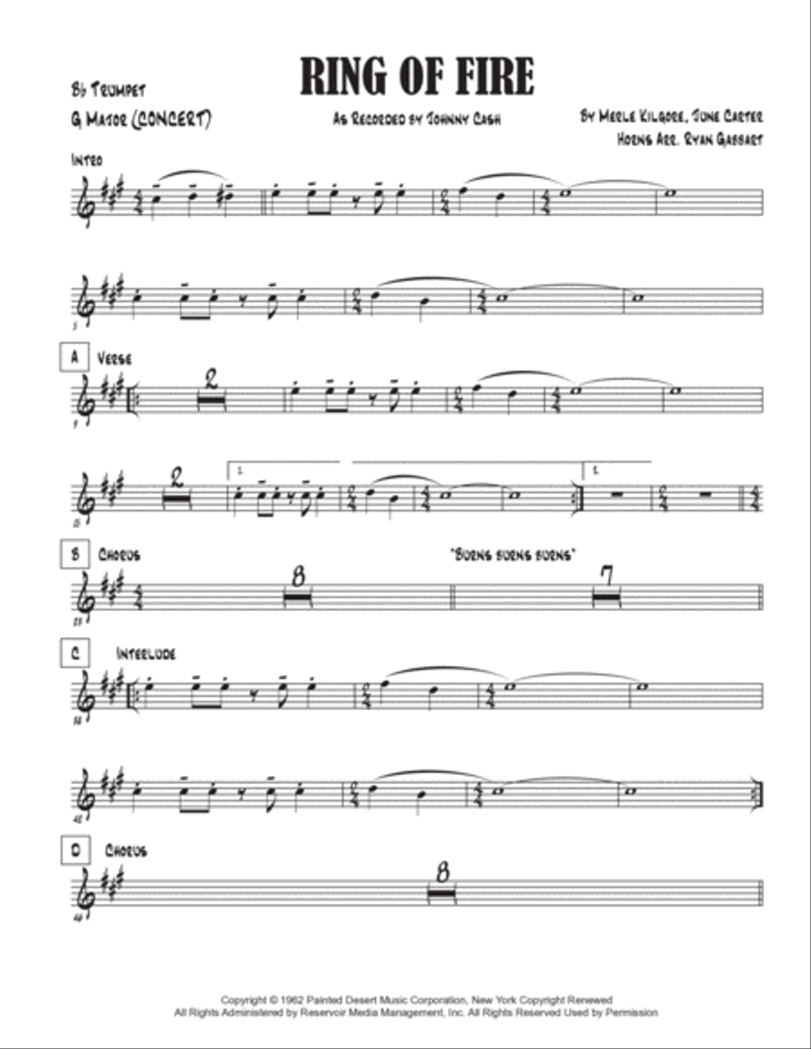 Ring Of Fire Tenor Saxophone scores gallery preview page 6
