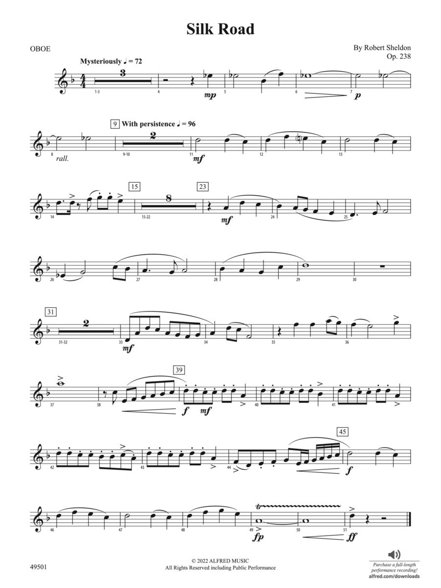 Silk Road: Oboe Concert Band scores gallery preview page 1