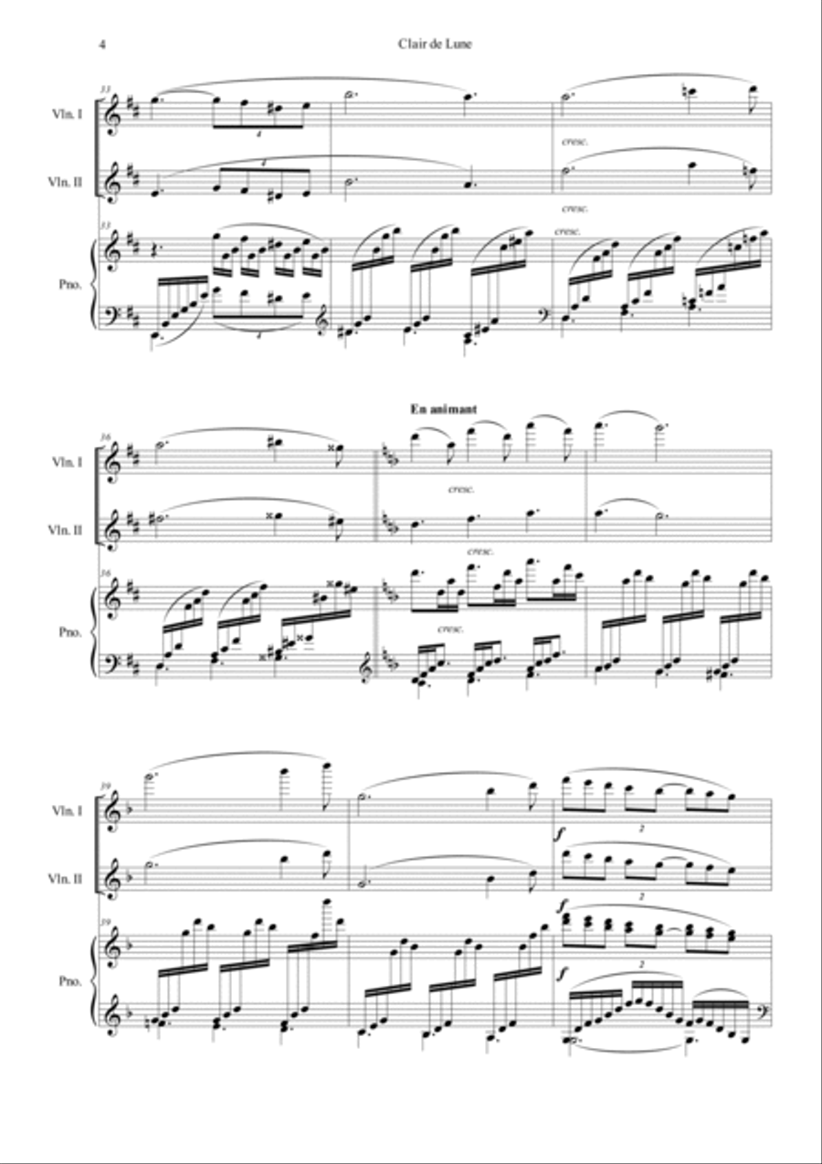 Clair de Lune in D Piano Trio scores gallery preview page 4