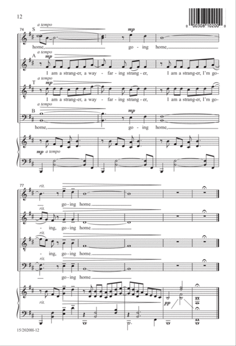 Wayfaring Stranger 4-Part scores gallery preview page 12