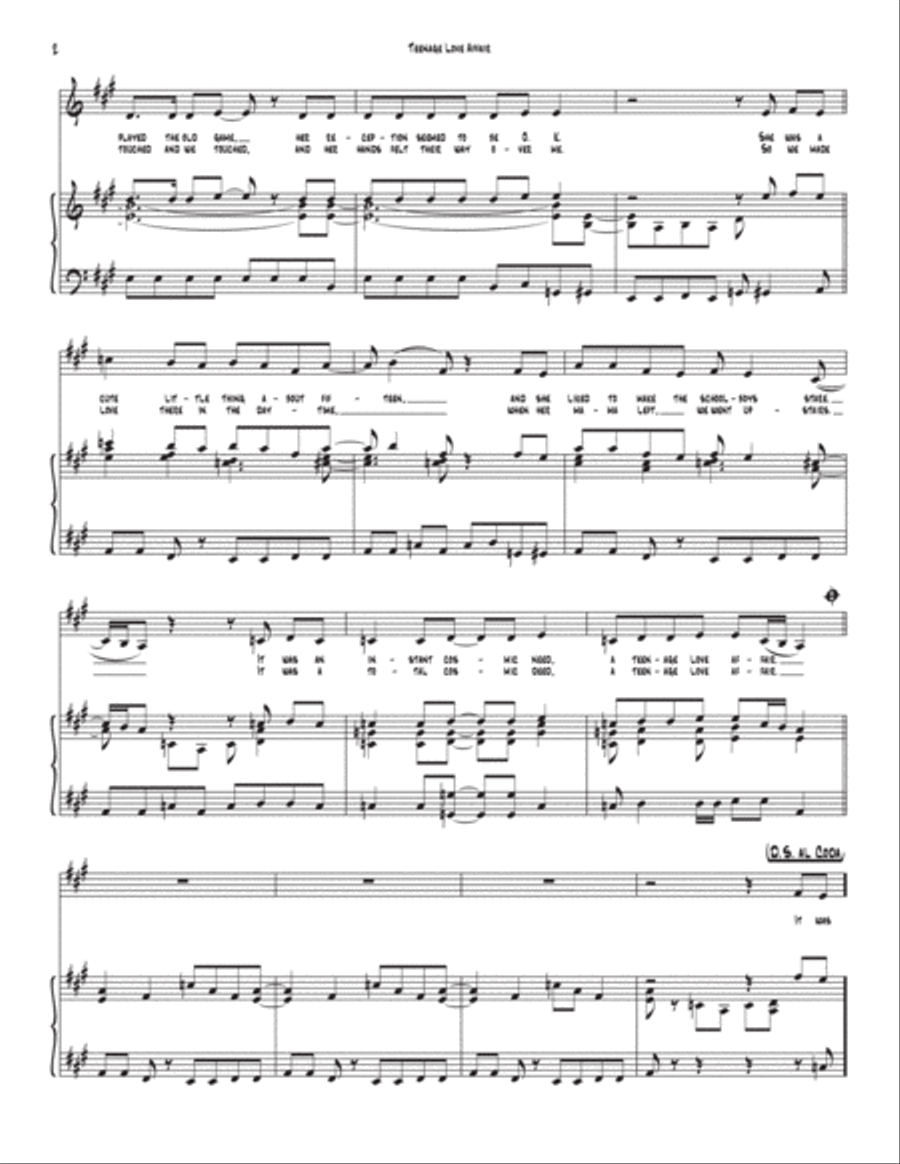 Teenage Love Affair Voice scores gallery preview page 2