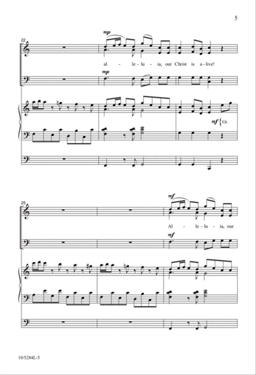 A Classic Easter Alleluia 3-Part scores gallery preview page 5