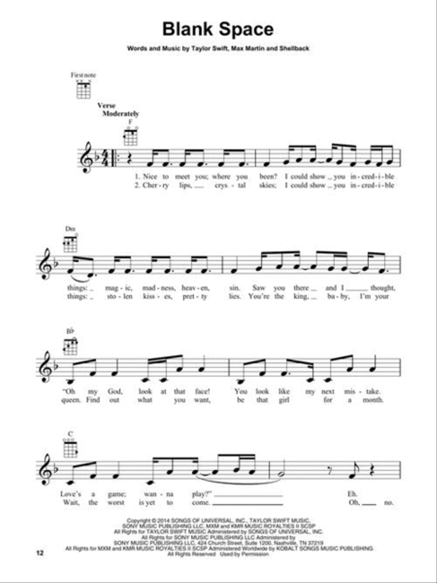 Taylor Swift – Ukulele Collection Ukulele scores gallery preview page 6