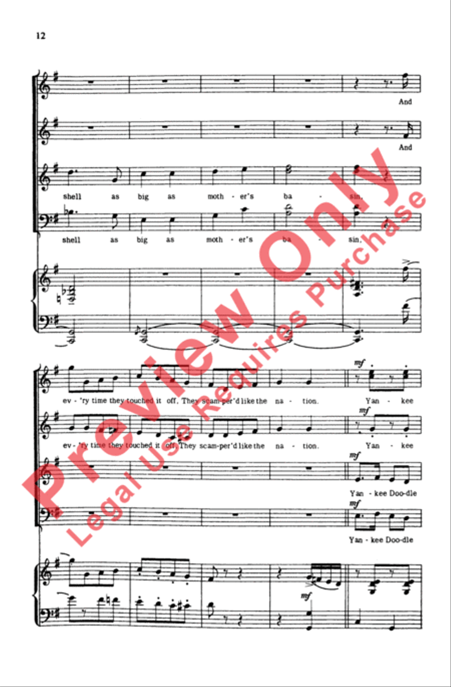 Yankee Doodle 4-Part scores gallery preview page 12