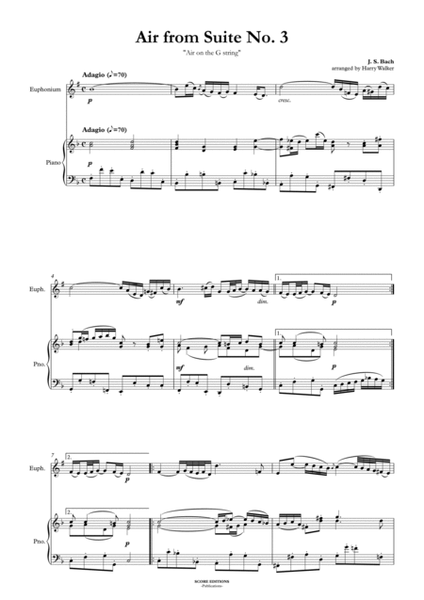 Bach Air from Suite No.3 (for Euphonium T.C. and Piano) image number null