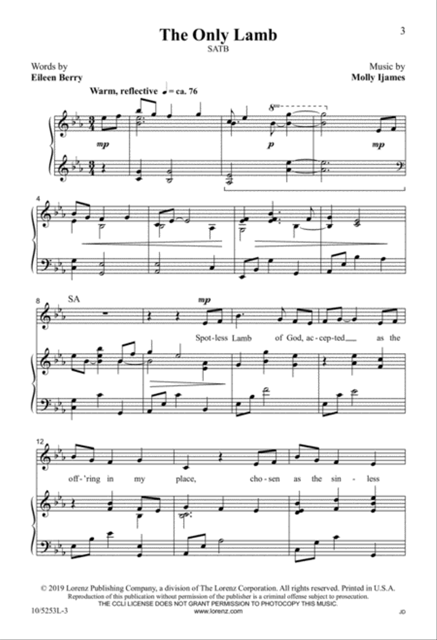 The Only Lamb 4-Part scores gallery preview page 3