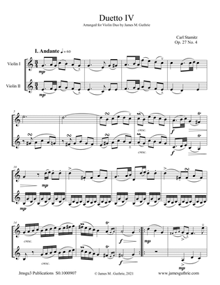 Stamitz: Duet Op. 27 No. 4 for Violin Duo