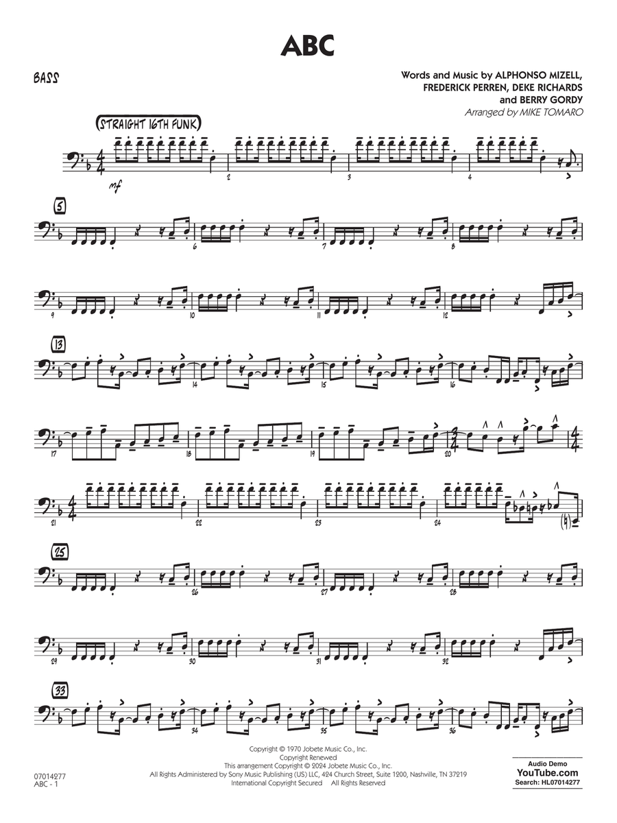 ABC (arr. Mike Tomaro) - Bass