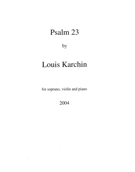[Karchin] Psalm 23