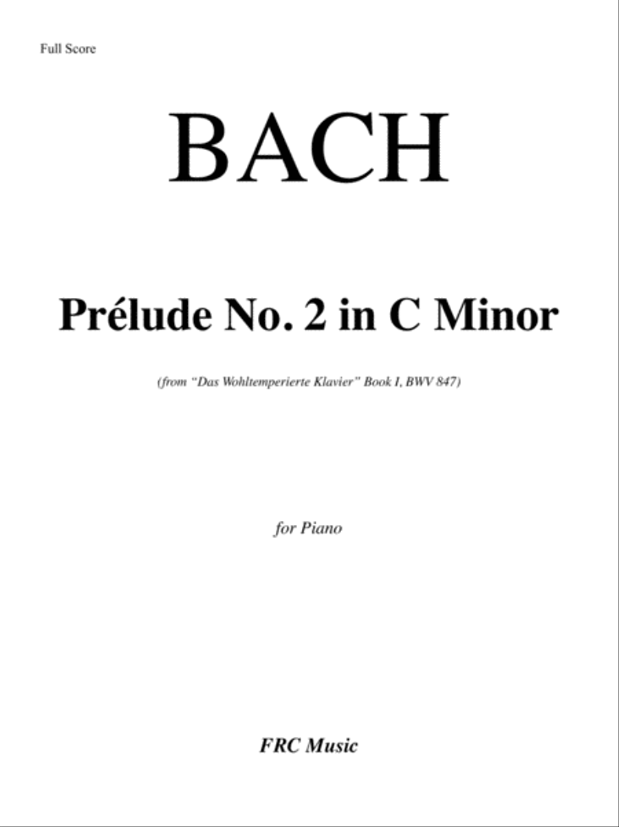 Prélude No. 2 in C Minor (from “Das Wohltemperierte Klavier” Book I, BWV 847) Piano Solo scores gallery preview page 2