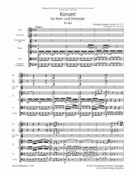 Horn Concerto [No. 2] in E flat major K. 417