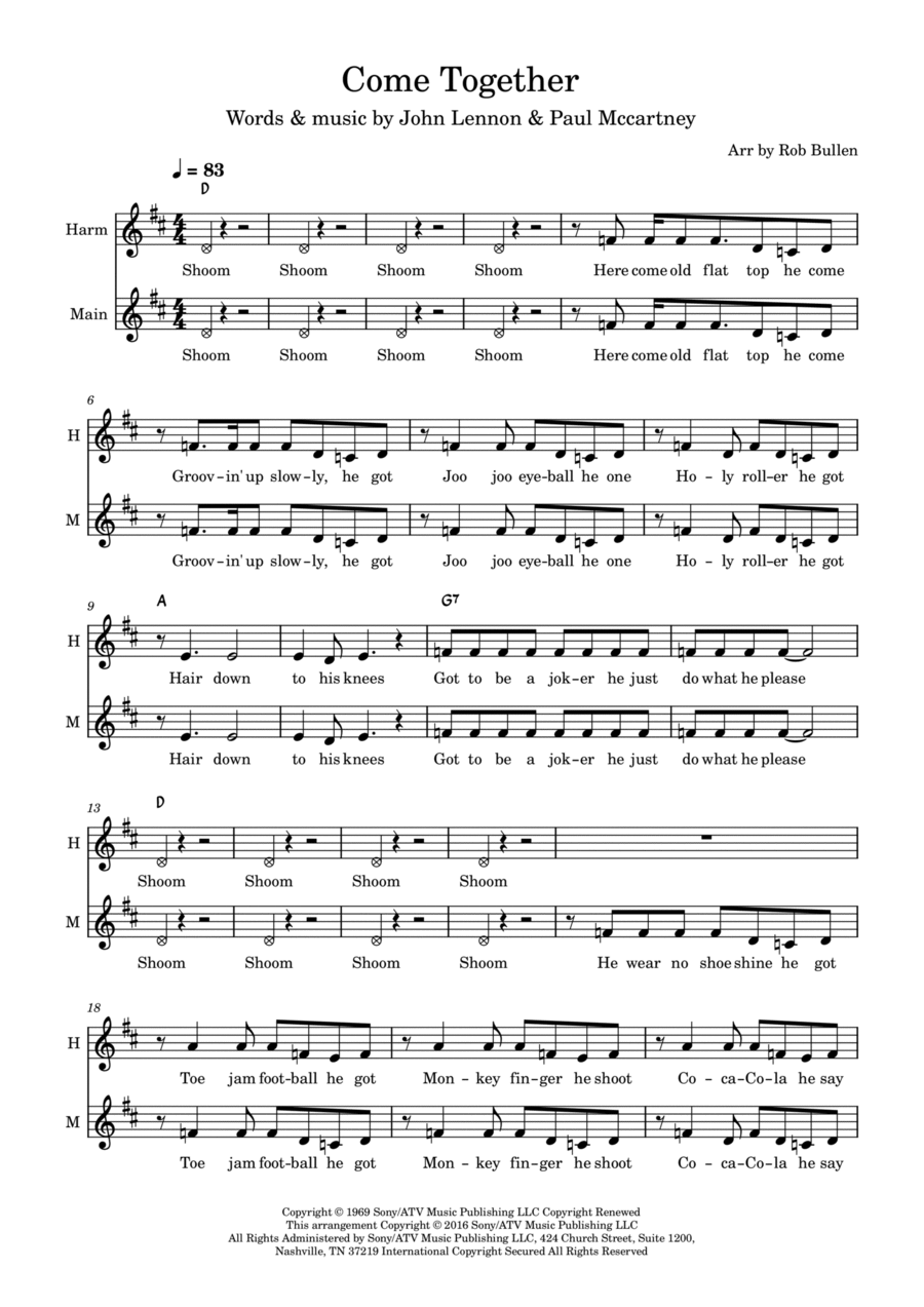 Come Together Come Together Guitar scores gallery preview page 1