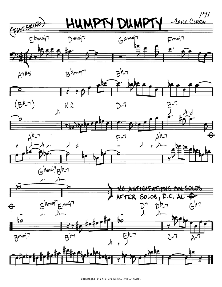 Humpty Dumpty Piano scores gallery preview page 1