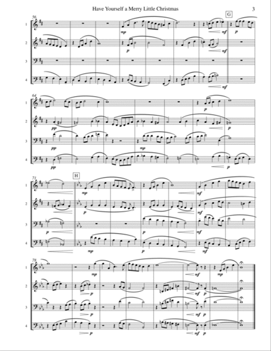 Have Yourself A Merry Little Christmas Brass Quartet scores gallery preview page 4
