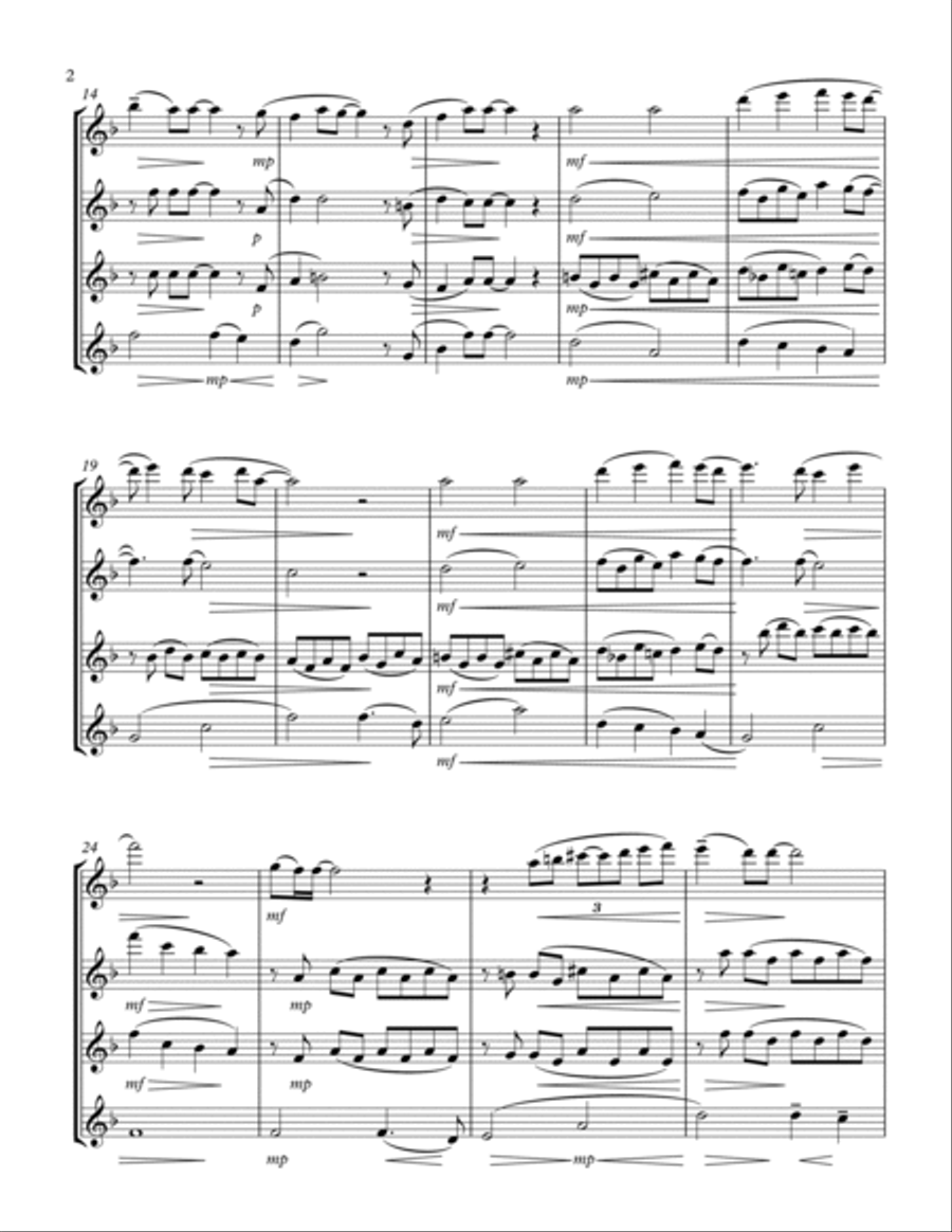 Yesterday Yesterday Flute Quartet scores gallery preview page 3
