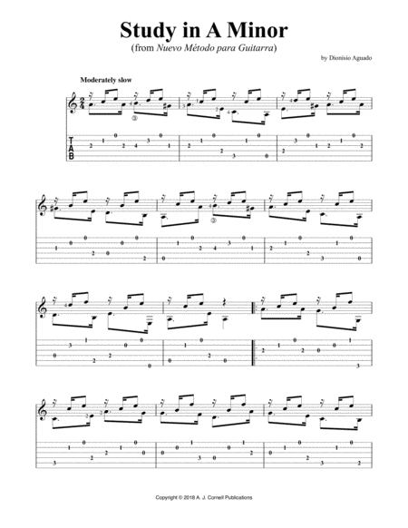 Study in A Minor (from Nuevo Método para Guitarra) image number null