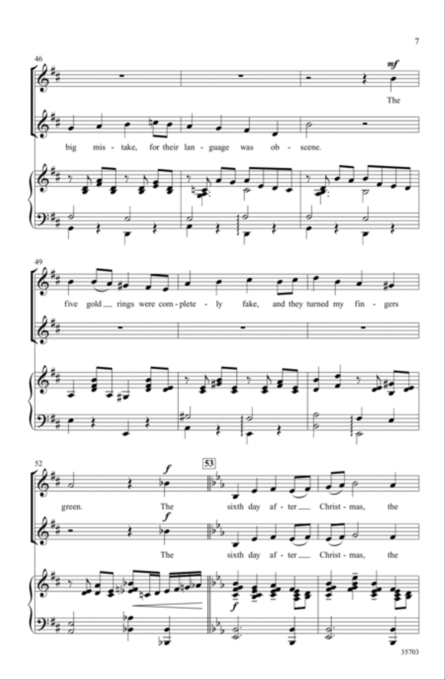 The Twelve Days After Christmas SSA scores gallery preview page 6
