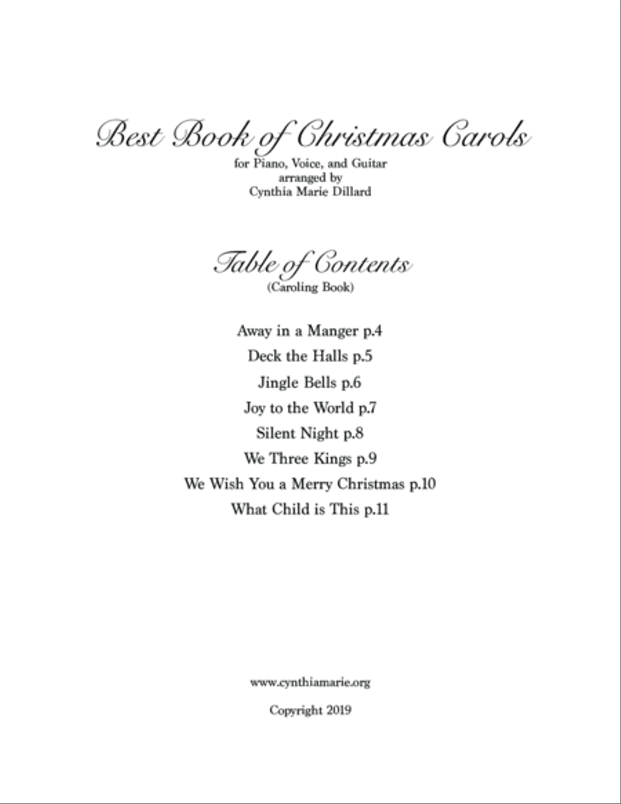 Best Book of Christmas Carols - Leadsheet caroling book (melody/chord only) Voice scores gallery preview page 3
