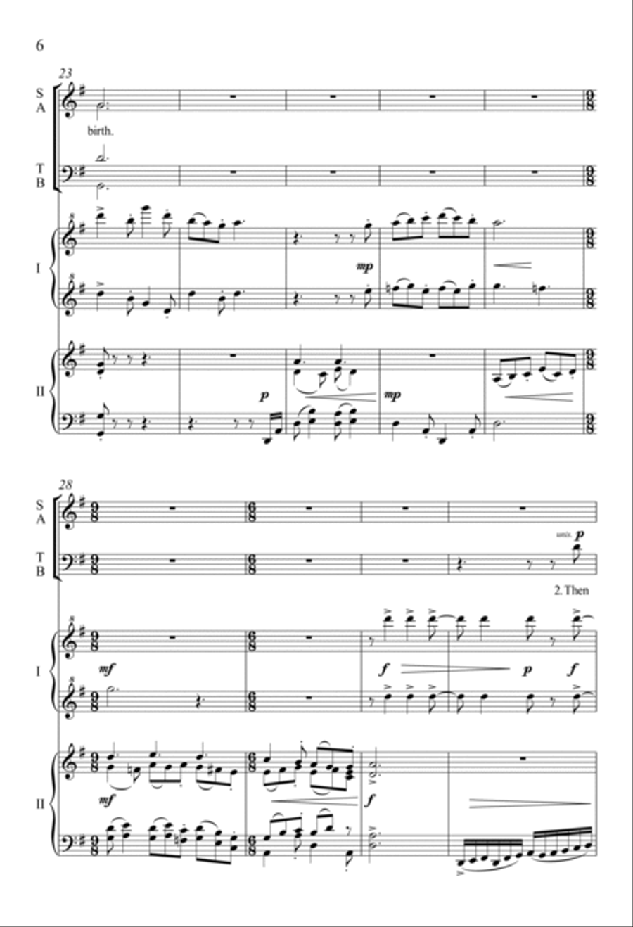 On Christmas Night All Christians Sing 4-Part scores gallery preview page 5