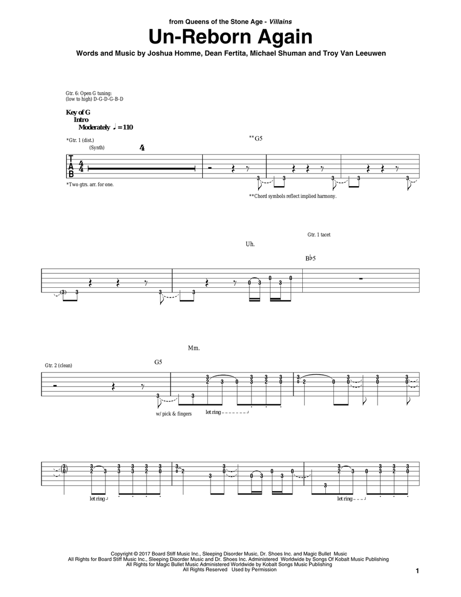 Un-Reborn Again Acoustic Guitar scores gallery preview page 1