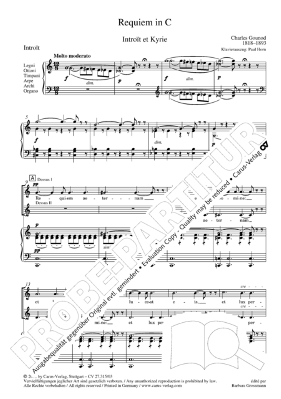 Requiem in C major 4-Part scores gallery preview page 5