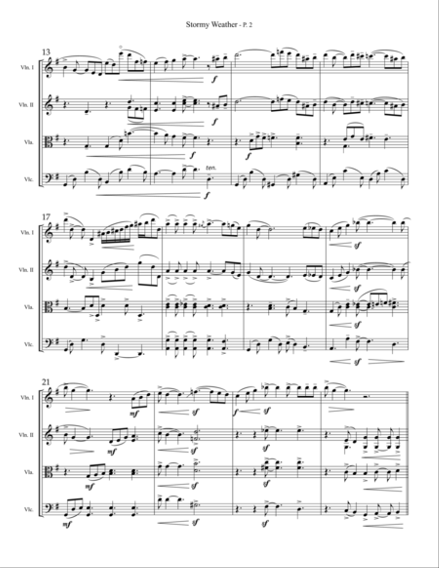 Stormy Weather String Quartet scores gallery preview page 2