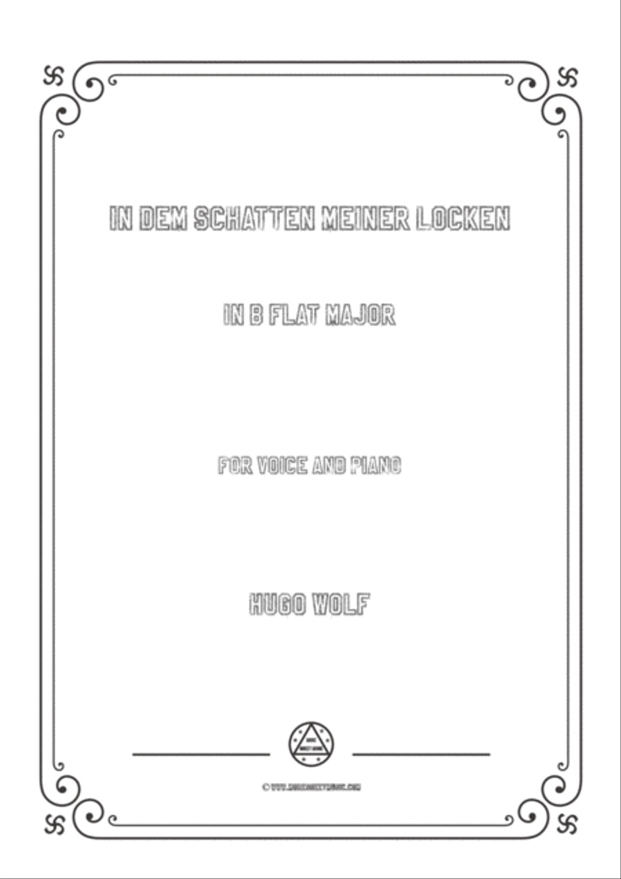 Wolf-In dem Schatten meiner Locken in B flat Major,for Voice and Piano Voice Solo scores gallery preview page 1